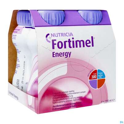 Sie sehen eine Packung Fortimel 1.5kcal 200ml Erdbeere 4st, Produktbild: 05 Fortimel 1.5kcal 200ml Erdbeere 4st, A-Nr.: 3237530 - 05