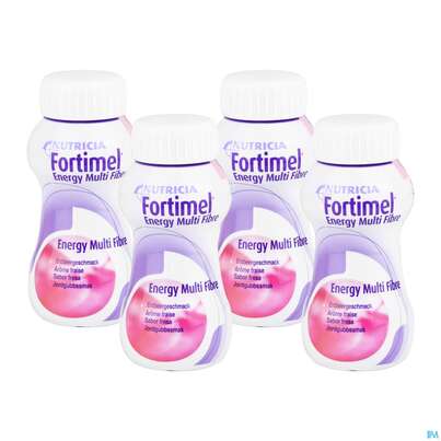Sie sehen eine Packung Fortimel/multifibre 1,5kcal 200ml Flasche Erdbeer 4st, Produktbild: 05 Fortimel/multifibre 1,5kcal 200ml Flasche Erdbeer 4st, A-Nr.: 3237671 - 05