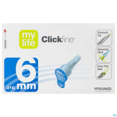 Diagnostika U.zubehoer Mylife Clickfine Pen-nadeln 31gx 6mm 100st, A-Nr.: 3943630 - 01