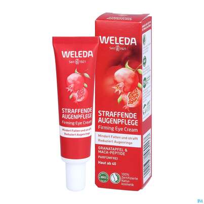 Sie sehen eine Packung Weleda Granatapfel/+maca Peptide Straffende Augenpflege 12ml, Produktbild: 06 Weleda Granatapfel/+maca Peptide Straffende Augenpflege 12ml, A-Nr.: 5652670 - 06