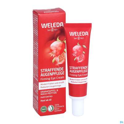 Sie sehen eine Packung Weleda Granatapfel/+maca Peptide Straffende Augenpflege 12ml, Produktbild: 07 Weleda Granatapfel/+maca Peptide Straffende Augenpflege 12ml, A-Nr.: 5652670 - 07