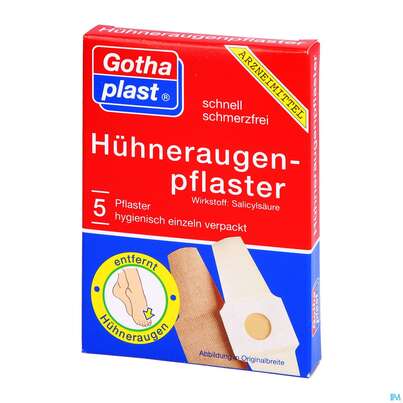 Sie sehen eine Packung Huehneraugen Pflaster Cornplast 2x 6cm 5st, Produktbild: 02 Huehneraugen Pflaster Cornplast 2x 6cm 5st, A-Nr.: 2489347 - 02