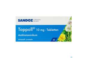 Sie sehen eine Packung Toppoll Tabl 10mg 30st, Produktbild: 01 Toppoll Tabl 10mg 30st, A-Nr.: 4207614 - 01