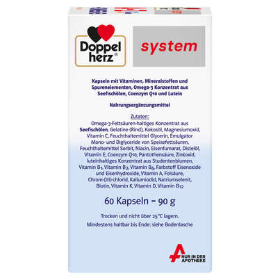 Doppelherz system A-Z + OMEGA-3 mit 19 ausgewählten Vitaminen und Mineralstoffen, A-Nr.: 5721017 - 02
