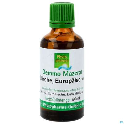 Sie sehen eine Packung Gemmo Mazerat Laerche Europaeische Larix Decidua Phytopharma 50ml, Produktbild: 01 Gemmo Mazerat Laerche Europaeische Larix Decidua Phytopharma 50ml, A-Nr.: 5289790 - 01