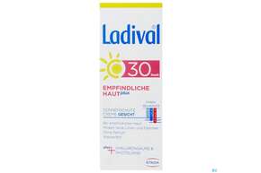 Sie sehen eine Packung Sonnenprodukte Ladival Empfindliche/haut Creme Gesicht F30 50ml, Produktbild: 01 Sonnenprodukte Ladival Empfindliche/haut Creme Gesicht F30 50ml, A-Nr.: 5383626 - 01