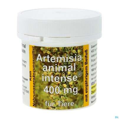 Sie sehen eine Packung Veterinaerprodukte Artemisia Animal Intense Kapseln 400mg 90st, Produktbild: 02 Veterinaerprodukte Artemisia Animal Intense Kapseln 400mg 90st, A-Nr.: 5732802 - 02