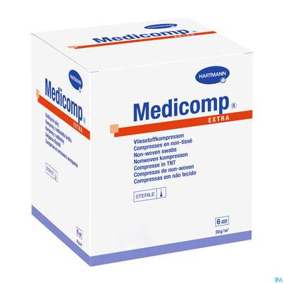Medicomp/extra Vliesstoff-kompressen 6fach/unsteril 10x 20cm 100st, A-Nr.: 1652118 - 04