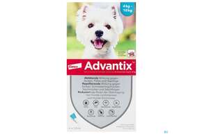 Sie sehen eine Packung Advantix Spot On F Hunde lösung Z.auftropfen Auf Die Haut Ueber 4-10kg 1,0ml 4st, Produktbild: 01 Advantix Spot On F Hunde lösung Z.auftropfen Auf Die Haut Ueber 4-10kg 1,0ml 4st, A-Nr.: 2454366 - 01