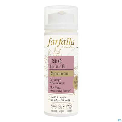 Sie sehen eine Packung Aloe Vera Gel Farfalla Straffendes Deluxe Gesichtsgel 50ml, Produktbild: 01 Aloe Vera Gel Farfalla Straffendes Deluxe Gesichtsgel 50ml, A-Nr.: 4860337 - 01