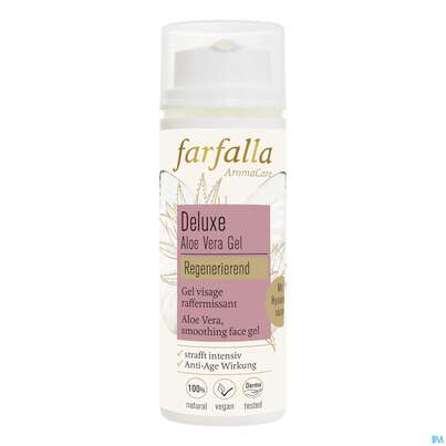 Sie sehen eine Packung Aloe Vera Gel Farfalla Straffendes Deluxe Gesichtsgel 50ml, Produktbild: 02 Aloe Vera Gel Farfalla Straffendes Deluxe Gesichtsgel 50ml, A-Nr.: 4860337 - 02