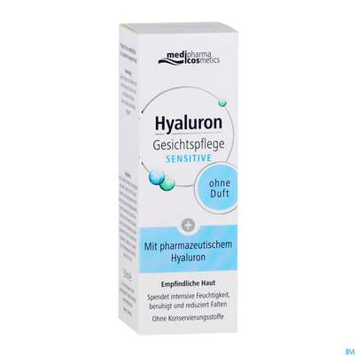 Sie sehen eine Packung Hyaluron Gesichtspflege Sensitive 50ml, Produktbild: 04 Hyaluron Gesichtspflege Sensitive 50ml, A-Nr.: 4624246 - 04