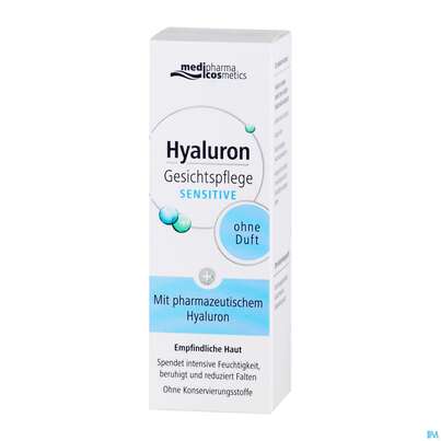 Sie sehen eine Packung Hyaluron Gesichtspflege Sensitive 50ml, Produktbild: 05 Hyaluron Gesichtspflege Sensitive 50ml, A-Nr.: 4624246 - 05
