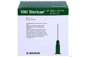 Sie sehen eine Packung Injektionsspritzen U.zubeh. Einmalkanuelen Braun Sterican Intramusk G21x2 0,80x50mm 46655 100st, Produktbild: 01 Injektionsspritzen U.zubeh. Einmalkanuelen Braun Sterican Intramusk G21x2 0,80x50mm 46655 100st, A-Nr.: 2963286 - 01