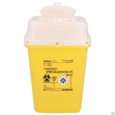 Sie sehen eine Packung Kanuelensammler Medibox 5,7l Nr 91 1st, Produktbild: 01 Kanuelensammler Medibox 5,7l Nr 91 1st, A-Nr.: 4918396 - 01