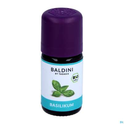 Sie sehen eine Packung Taoasis Baldini Bioaroma Basilikum Demeter 5ml, Produktbild: 01 Taoasis Baldini Bioaroma Basilikum Demeter 5ml, A-Nr.: 4621176 - 01