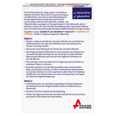 Doppelherz system AUGEN PLUS SEHKRAFT + SCHUTZ + Tränenfilm-Formel, A-Nr.: 3448468 - 02