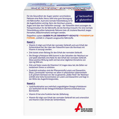 Doppelherz system AUGEN PLUS SEHKRAFT + SCHUTZ + Tränenfilm-Formel, A-Nr.: 3470953 - 02