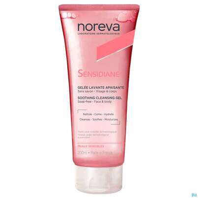 Sie sehen eine Packung Noreva Sensidiane Reinigungsgel Gesicht +koerper 200ml, Produktbild: 01 Noreva Sensidiane Reinigungsgel Gesicht +koerper 200ml, A-Nr.: 5832969 - 01