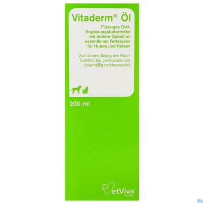 Sie sehen eine Packung Veterinaerprodukte Vitaderm F Hunde +katzen 200ml, Produktbild: 01 Veterinaerprodukte Vitaderm F Hunde +katzen 200ml, A-Nr.: 2377513 - 01