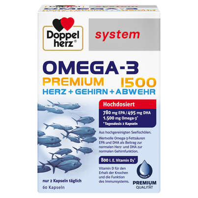 Doppelherz system OMEGA-3 PREMIUM 1500 HERZ + GEHIRN + ABWEHR, A-Nr.: 5677196 - 01