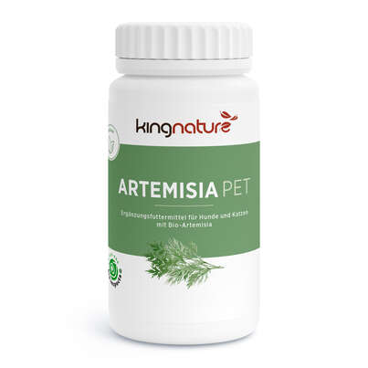 Sie sehen eine Packung KINGNATURE Artemisia Pet Kaps 600 mg Bio 72 Stk, Produktbild: 01 KINGNATURE Artemisia Pet Kaps 600 mg Bio 72 Stk, A-Nr.: 5941440 - 01