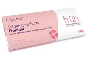 Sie sehen eine Packung CYCLOTEST Schwangerschafts-Früh-Test, Produktbild: 01 CYCLOTEST Schwangerschafts-Früh-Test, A-Nr.: 4083626 - 01