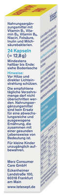 Sie sehen eine Packung tetesept Proflora Darm Milchsäurekulturen 8Mrd Kap 24 St., Produktbild: 04 tetesept Proflora Darm Milchsäurekulturen 8Mrd Kap 24 St., A-Nr.: 5849496 - 04