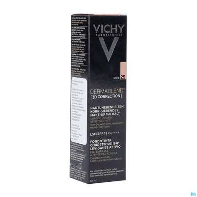 Sie sehen eine Packung Vichy Dermablend 3d Coverflow 25 Nude 30ml, Produktbild: 02 Vichy Dermablend 3d Coverflow 25 Nude 30ml, A-Nr.: 4127016 - 02