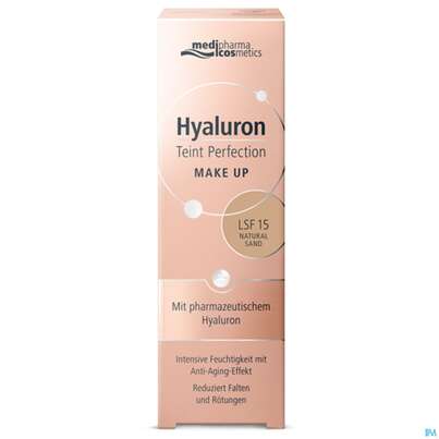 Sie sehen eine Packung Hyaluron Teint Perfection Make-up Natural Sand 30ml, Produktbild: 02 Hyaluron Teint Perfection Make-up Natural Sand 30ml, A-Nr.: 4834765 - 02