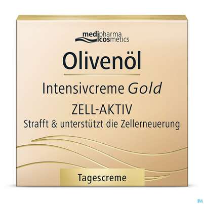 Sie sehen eine Packung Oliven Oel Dr.theiss Intensiv Creme Gold Tag Zell Aktiv 50ml, Produktbild: 02 Oliven Oel Dr.theiss Intensiv Creme Gold Tag Zell Aktiv 50ml, A-Nr.: 4900999 - 02