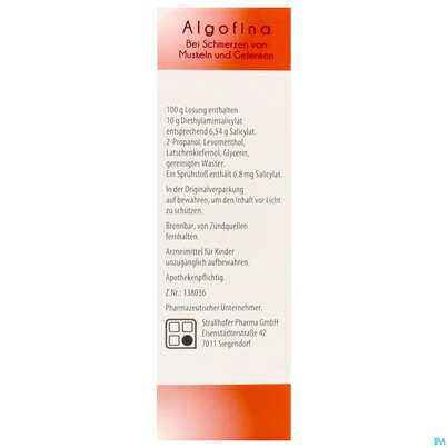 Algofina 10% Spray Z Anw.auf Der Haut Lösung 50ml, A-Nr.: 4478336 - 05