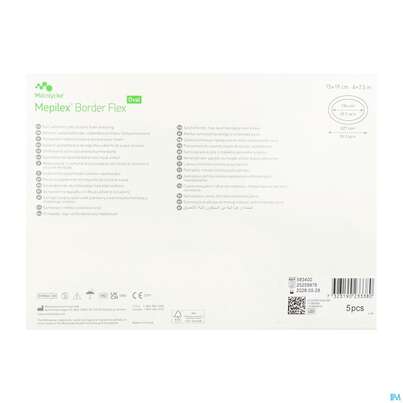 Sie sehen eine Packung Wundverband Mepilex Border Flex 15x19cm 5st, Produktbild: 04 Wundverband Mepilex Border Flex 15x19cm 5st, A-Nr.: 4252299 - 04