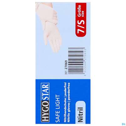 Untersuchungshandschuhe Nitril/unsteril Puderfrei/hypoallergen Safe Light Weiss S 27069 100st, A-Nr.: 3049395 - 09