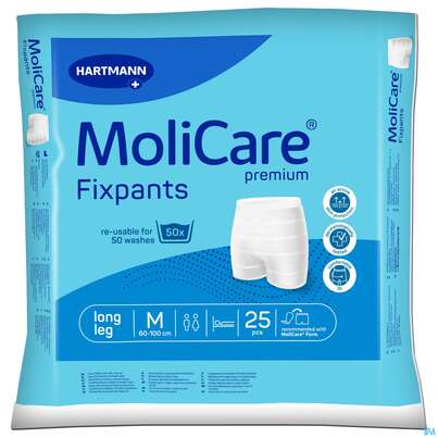 Sie sehen eine Packung Inkontinenz Molicare Fixpants/premium Long Leg M Blau 5st, Produktbild: 01 Inkontinenz Molicare Fixpants/premium Long Leg M Blau 5st, A-Nr.: 3724773 - 01