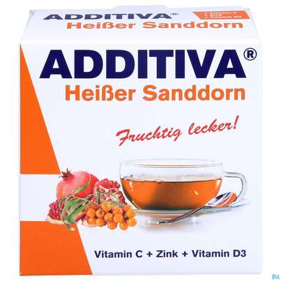 Sie sehen eine Packung Additiva Pulver Heisser Sanddorn Granatapfel 10st, Produktbild: 01 Additiva Pulver Heisser Sanddorn Granatapfel 10st, A-Nr.: 5810146 - 01