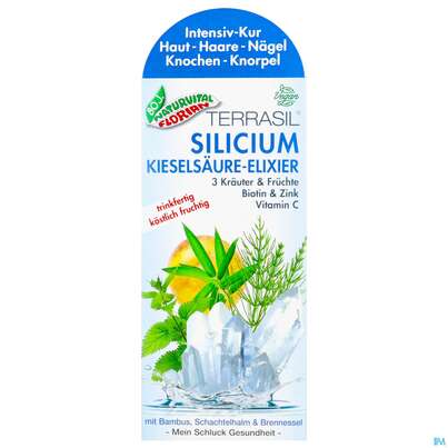 Sie sehen eine Packung Silicium Kieselsaeure Elixier Terrasil 330ml, Produktbild: 01 Silicium Kieselsaeure Elixier Terrasil 330ml, A-Nr.: 4797857 - 01