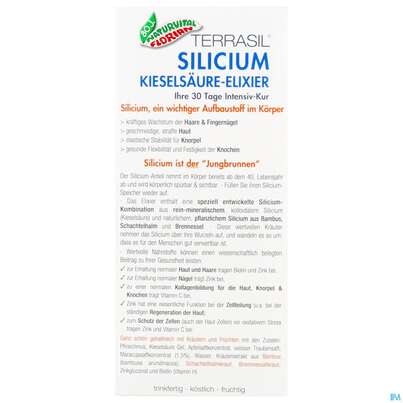 Sie sehen eine Packung Silicium Kieselsaeure Elixier Terrasil 330ml, Produktbild: 03 Silicium Kieselsaeure Elixier Terrasil 330ml, A-Nr.: 4797857 - 03