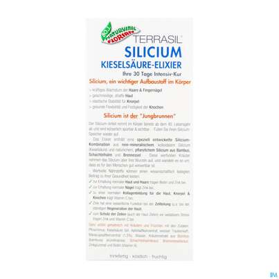 Sie sehen eine Packung Silicium Kieselsaeure Elixier Terrasil 330ml, Produktbild: 04 Silicium Kieselsaeure Elixier Terrasil 330ml, A-Nr.: 4797857 - 04