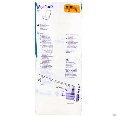 Sie sehen eine Packung Inkontinenz Molicare Pad Tropfen 4 P30 30st, Produktbild: 05 Inkontinenz Molicare Pad Tropfen 4 P30 30st, A-Nr.: 5934322 - 05