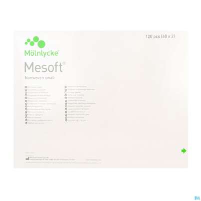 Sie sehen eine Packung Vlieskompressen Mesoft/set Steril 10x 20cm 4 Fach 120st (60x2), Produktbild: 05 Vlieskompressen Mesoft/set Steril 10x 20cm 4 Fach 120st (60x2), A-Nr.: 1652360 - 05