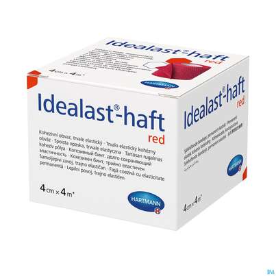 Sie sehen eine Packung Elastische Binden Idealast/haft Kohaesiv/color Rot 4mx 4cm 1st, Produktbild: 02 Elastische Binden Idealast/haft Kohaesiv/color Rot 4mx 4cm 1st, A-Nr.: 4174613 - 02