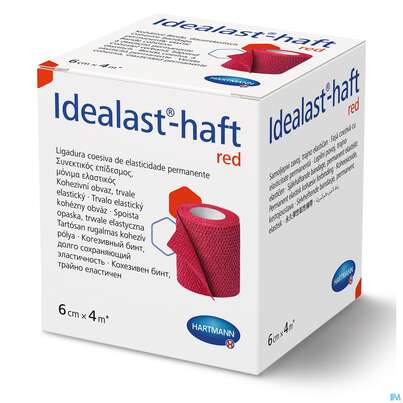 Elastische Binden Idealast/haft Kohaesiv/color Rot 4mx 6cm 1st, A-Nr.: 4174636 - 03