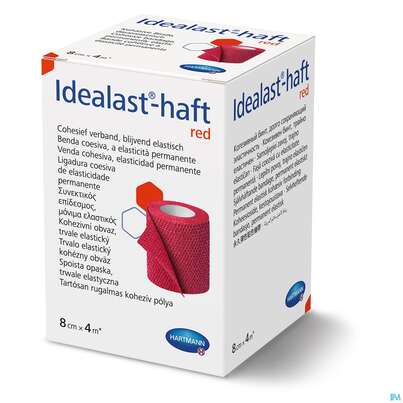Sie sehen eine Packung Elastische Binden Idealast/haft Kohaesiv/color Rot 4mx 8cm 1st, Produktbild: 03 Elastische Binden Idealast/haft Kohaesiv/color Rot 4mx 8cm 1st, A-Nr.: 4174642 - 03