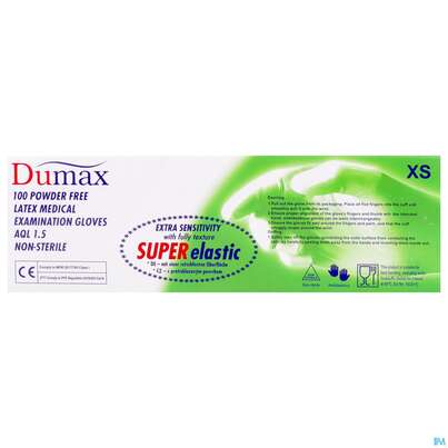 Untersuchungshandschuhe -dumax Latex Puderfrei Xs 100st, A-Nr.: 2995435 - 05