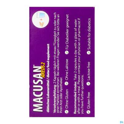 Sie sehen eine Packung Macusan Kapseln Areds2 180st, Produktbild: 08 Macusan Kapseln Areds2 180st, A-Nr.: 5916637 - 08