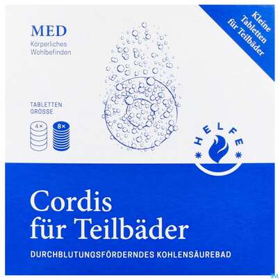 Sie sehen eine Packung Helfe Cordis Kohlensaeurebad Fuer Teilbaeder 8 Tabl 920g 500g Pulver, Produktbild: 01 Helfe Cordis Kohlensaeurebad Fuer Teilbaeder 8 Tabl 920g 500g Pulver, A-Nr.: 5921822 - 01