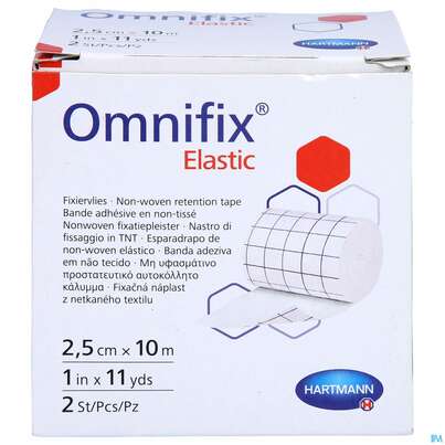 Fixierpflaster Omnifix Elastic Fixiervlies 10mx 2,5cm Ro 2st, A-Nr.: 3094444 - 01