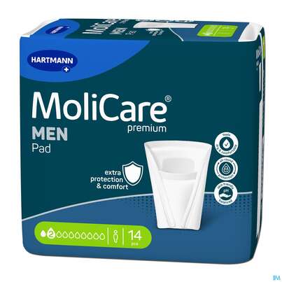 Inkontinenz Molicare Premium/men Pad Tropfen 2 14st, A-Nr.: 4918723 - 03