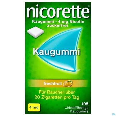Nicorette Kaugummi Z Raucherentw Freshfruit 4mg 105st, A-Nr.: 3500097 - 01